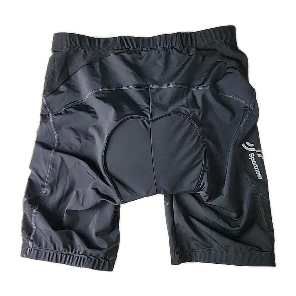 New Sportneer Men's XL Black Cycling Shorts Padded Stretch Wicking Comfort NWT